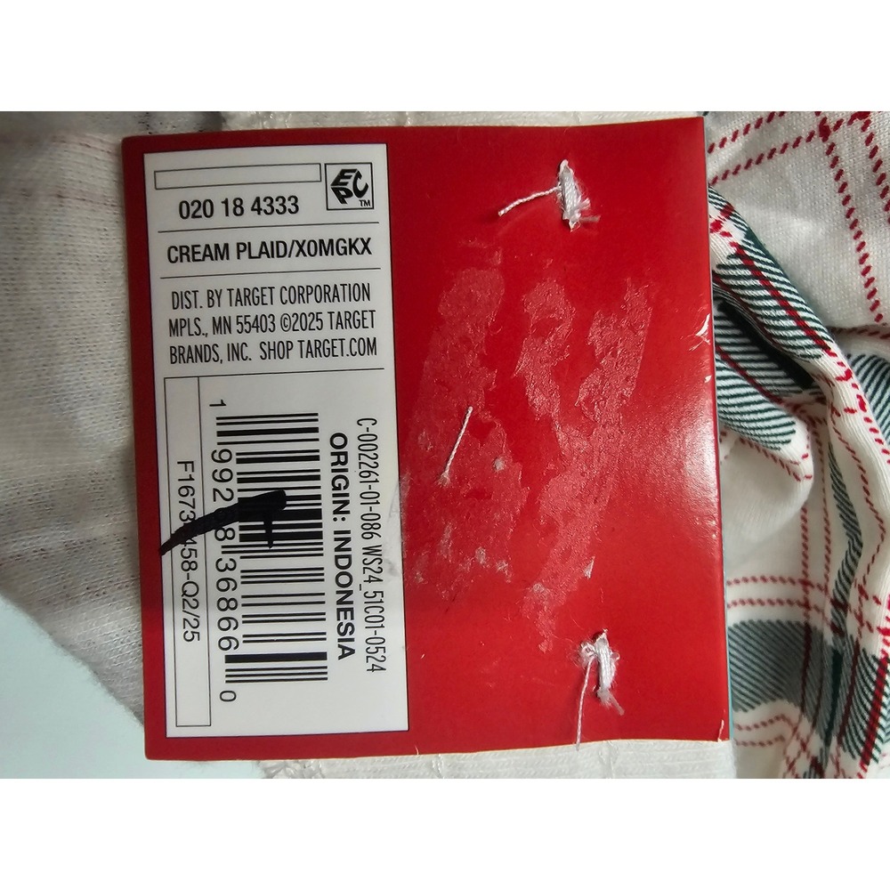 Wondershop Target Womens Cream Plaid Pajama Pants Green Red Holiday Small NEW‎ - Picture 4 of 6